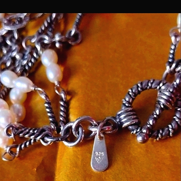 Bridal Art Nouveau Pearl  .925 Sterling Silver Cho - Picture 10 of 10